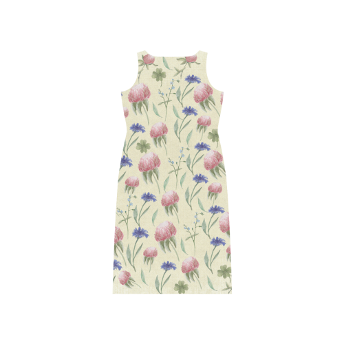 Field of wild flowers Phaedra Sleeveless Open Fork Long Dress (Model D08)
