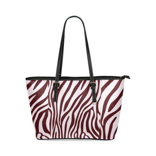 Zebra Print Leather Tote Bag/Small (Model 1640)