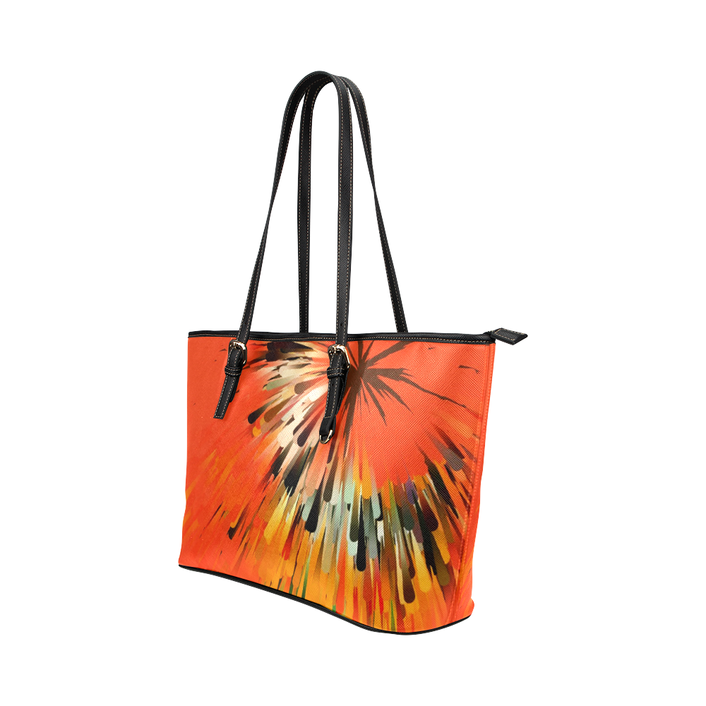 Orange Dream by Artdream Leather Tote Bag/Large (Model 1651)