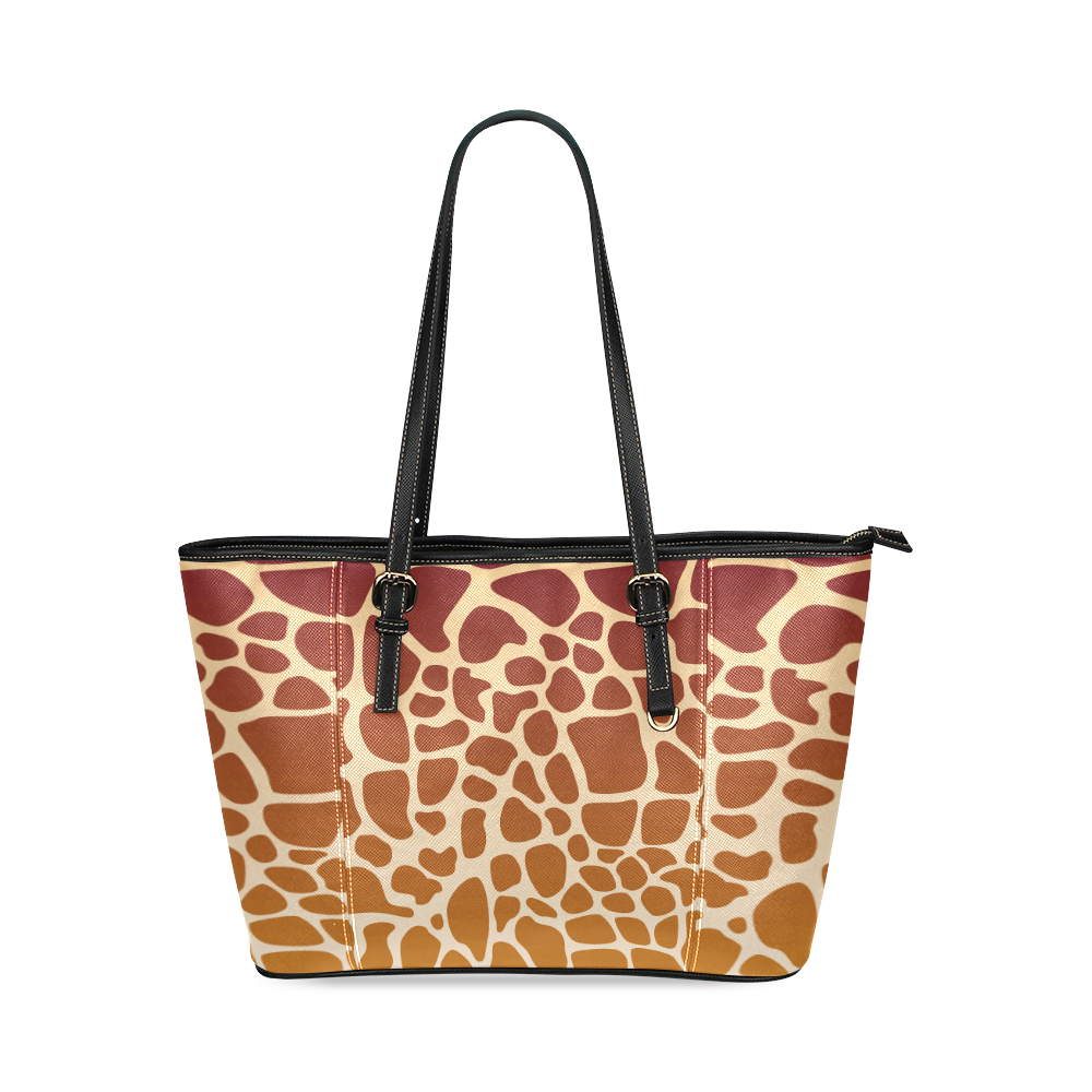 Toppers animal print Leather Tote Bag/Small (Model 1640)