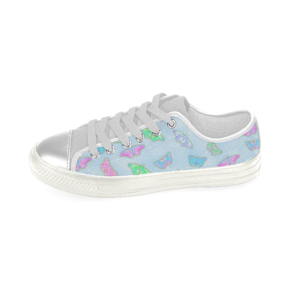 Pastel Color Butterfly Pattern by ArtformDesigns Women's Classic Canvas Shoes (Model 018)