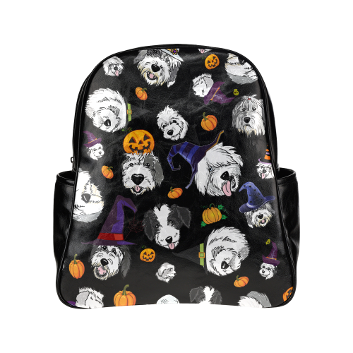 Halloween OES faces black copy Multi-Pockets Backpack (Model 1636)