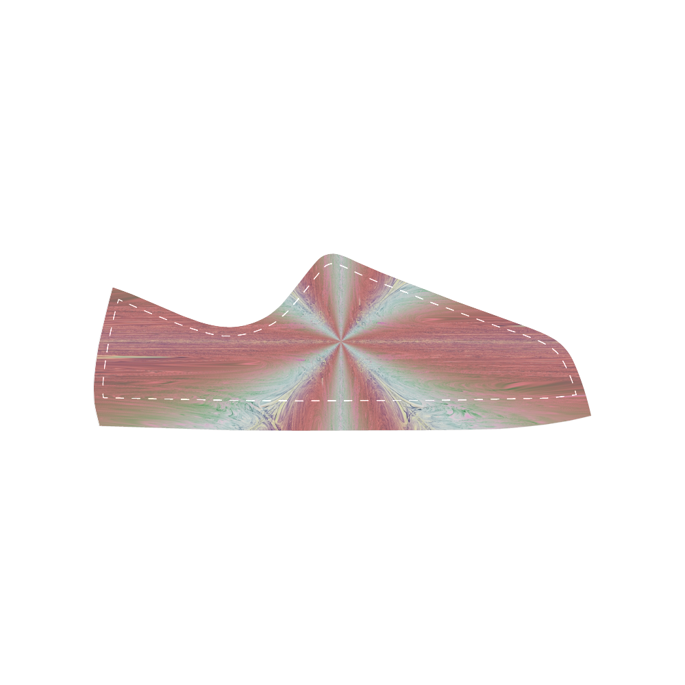 FRACTAL: Watercolor Sunrise Over The Ocean Women's Classic Canvas Shoes (Model 018)