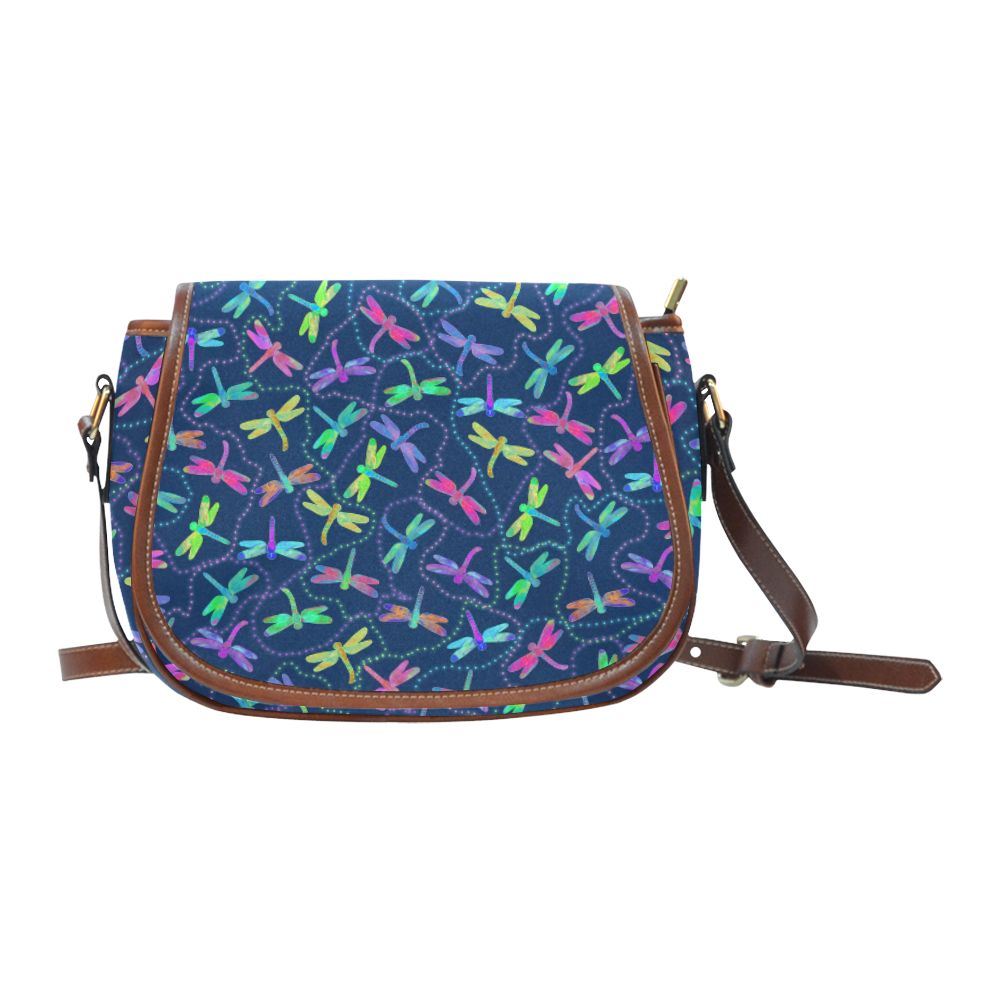 Psychedelic Dragonfly Pattern by ArtformDesigns Saddle Bag/Small (Model 1649) Full Customization