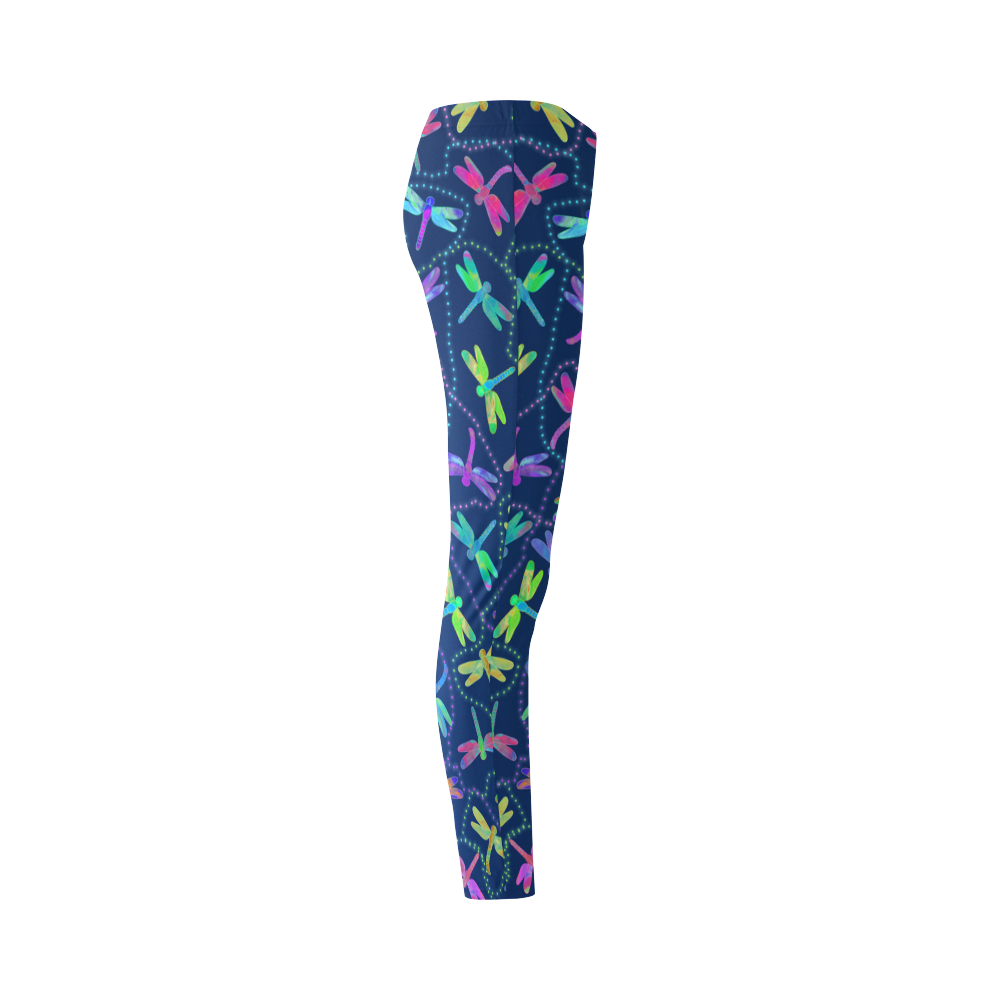 Psychedelic Dragonfly Pattern by ArtformDesigns Cassandra Women's Leggings (Model L01)