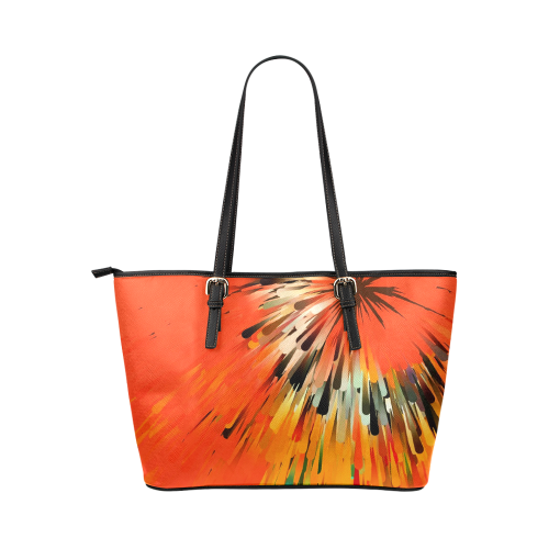 Orange Dream by Artdream Leather Tote Bag/Large (Model 1651)