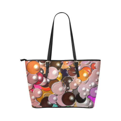 Twister Points by Popart Leather Tote Bag/Small (Model 1651)