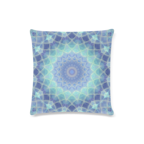 Blue and Turquoise Mosaic Custom Zippered Pillow Case 16"x16"(Twin Sides)