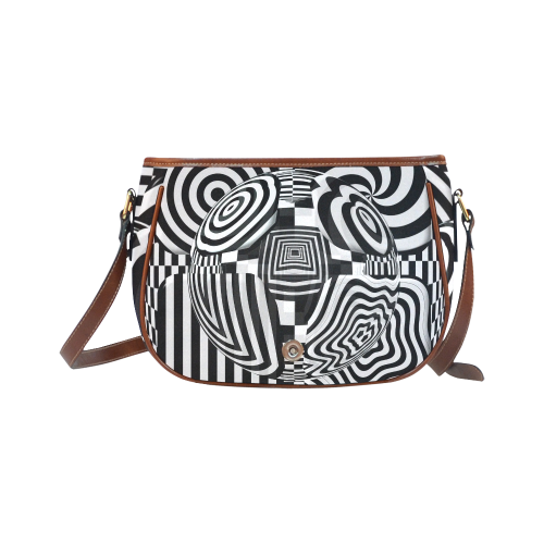 Quilts Op Art vier Pattern Saddle Bag/Small (Model 1649) Full Customization