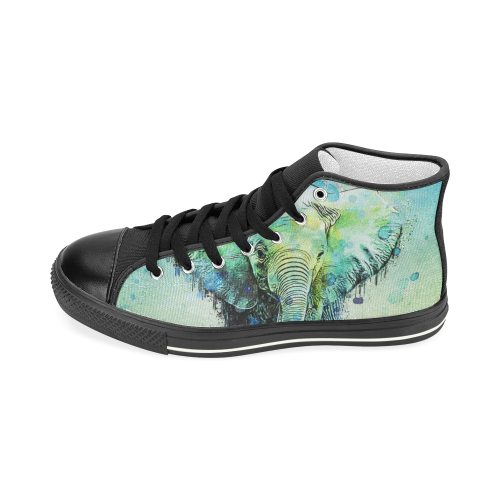 watercolor elephant Women's Classic High Top Canvas Shoes (Model 017)