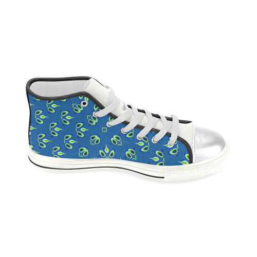 FRACTAL: Green Sparks of Life Abstract Women's Classic High Top Canvas Shoes (Model 017)