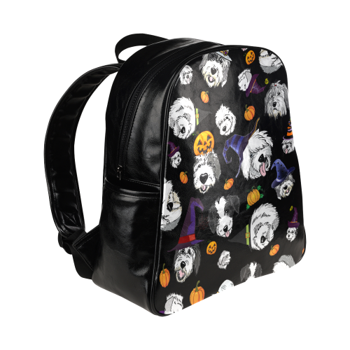 Halloween OES faces black copy Multi-Pockets Backpack (Model 1636)