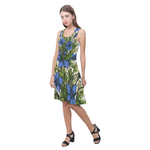 Cornflower Blues Atalanta Casual Sundress(Model D04)