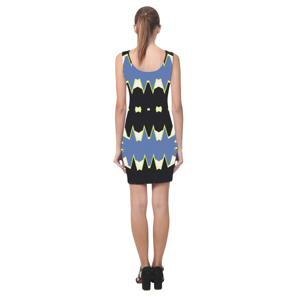 Black and blue Medea Vest Dress (Model D06)