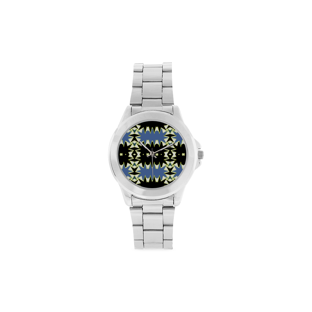 Black and blue Unisex Stainless Steel Watch(Model 103)