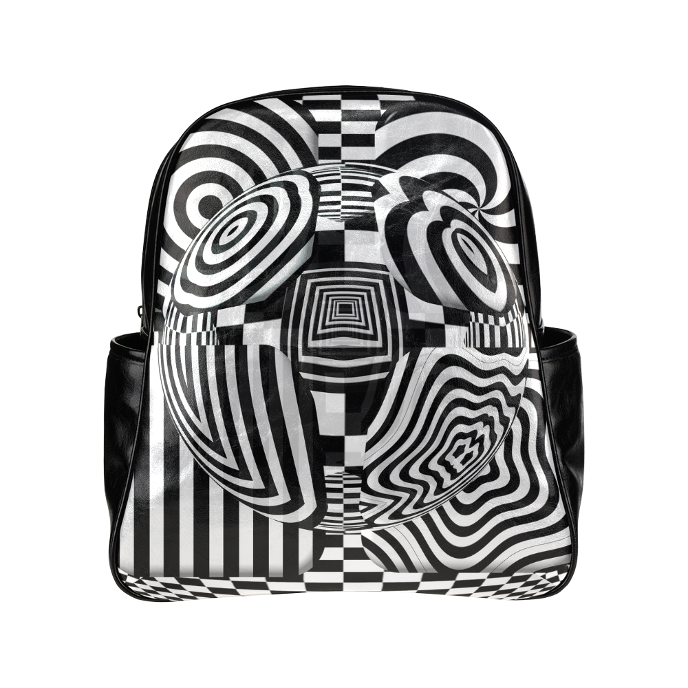 Quilts Op Art vier Pattern Multi-Pockets Backpack (Model 1636)