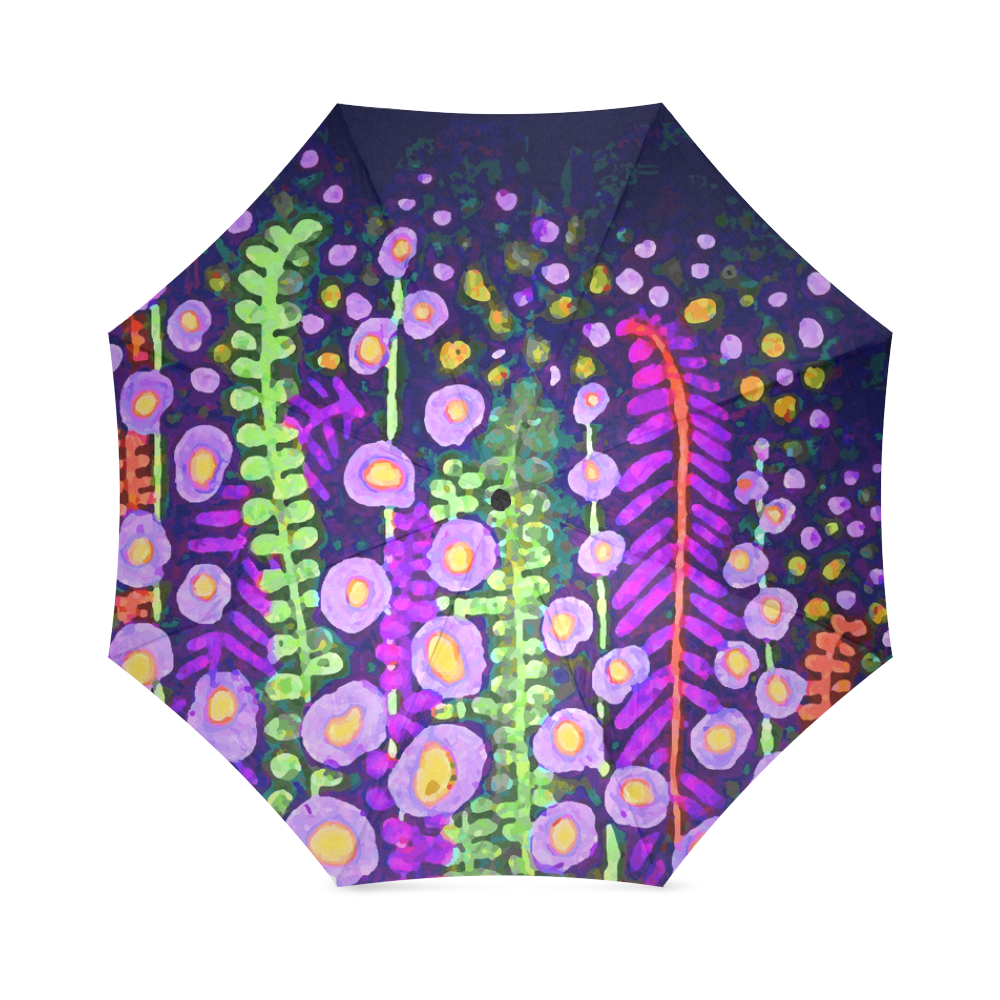 French Vintage Floral Wallpaper Art Foldable Umbrella (Model U01)