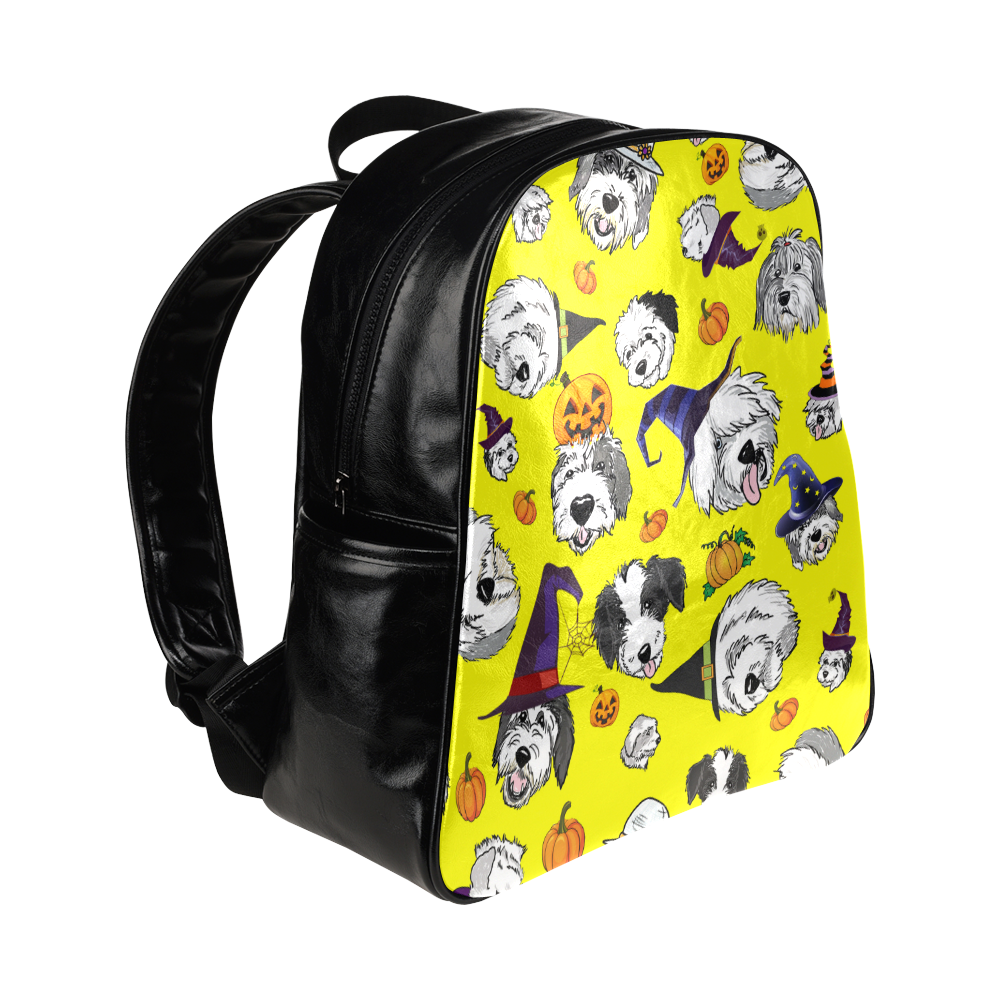 Halloween OES faces yellow copy Multi-Pockets Backpack (Model 1636)