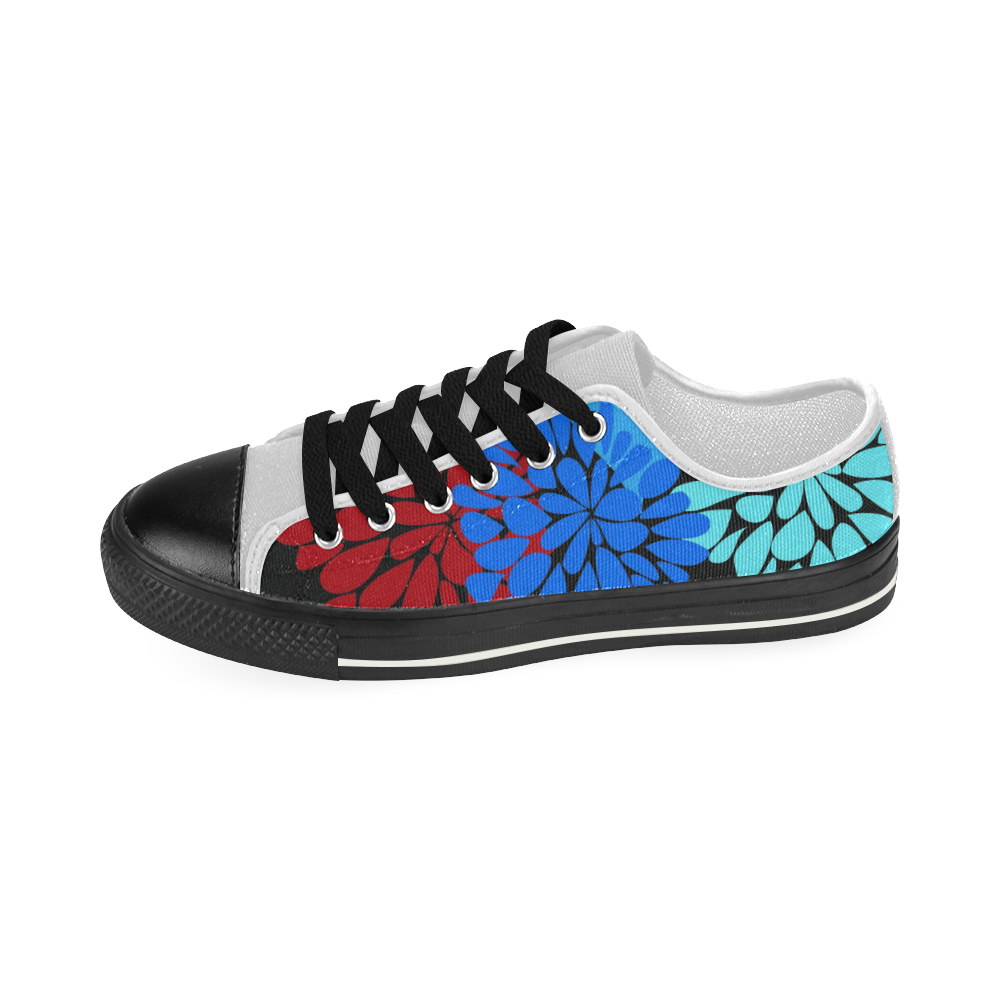 Cute Cool Abstract Winter Flowers Women's Classic Canvas Shoes (Model 018)