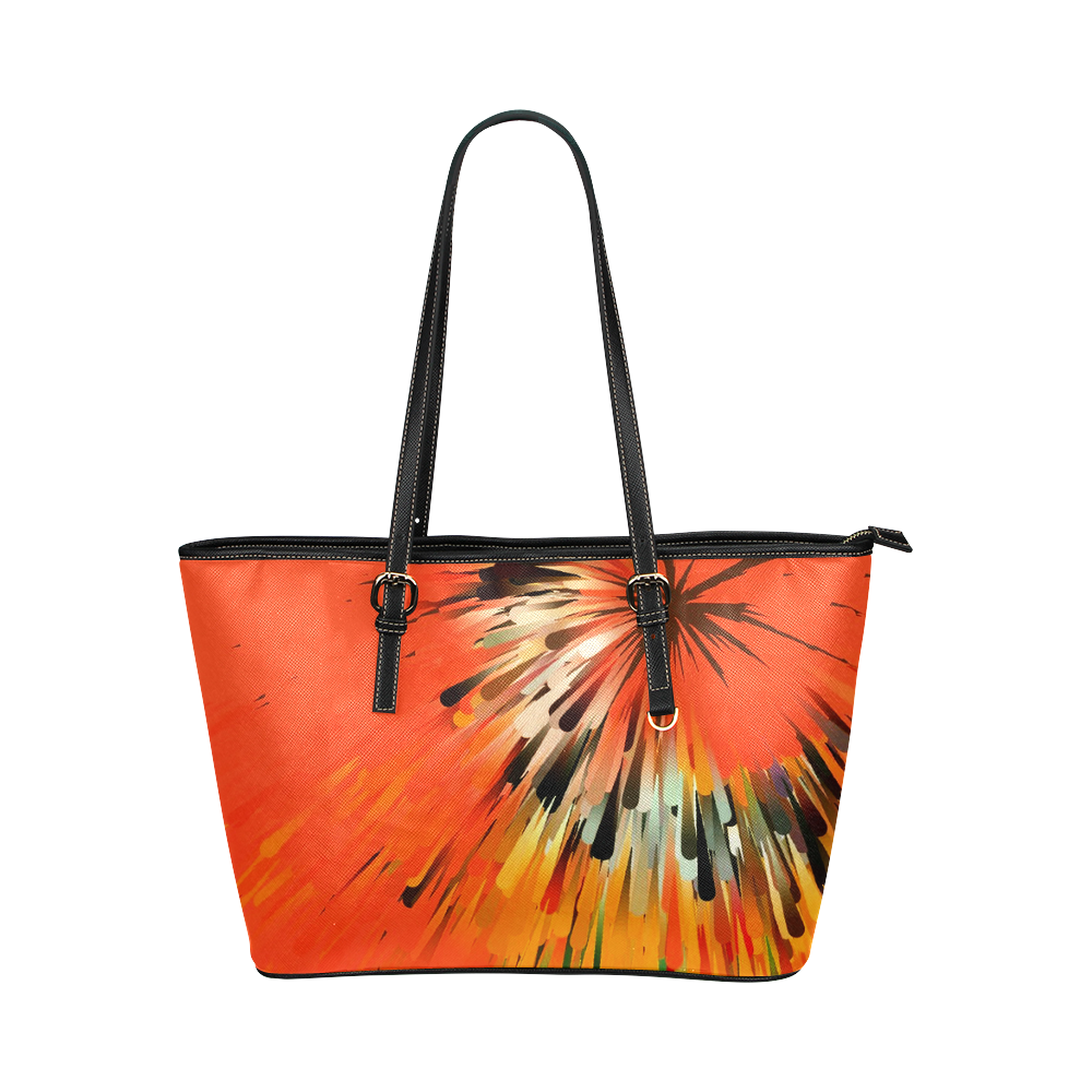 Orange Dream by Artdream Leather Tote Bag/Large (Model 1651)