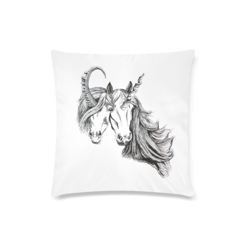 conjoined unicorns pillow Custom Zippered Pillow Case 16"x16"(Twin Sides)