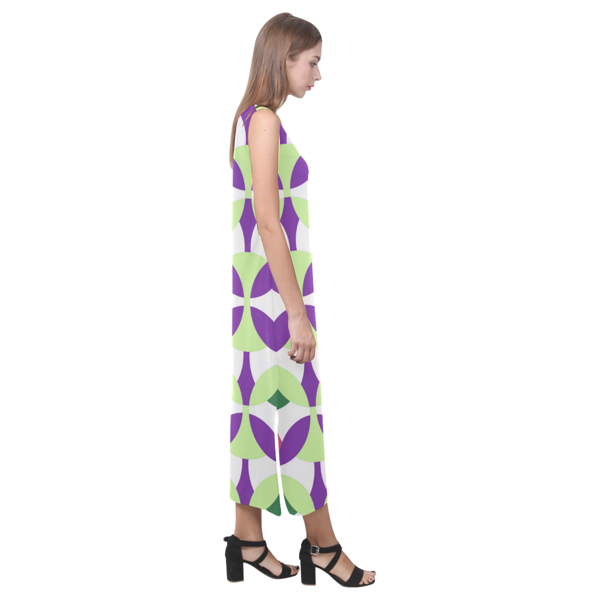 Seventies Phaedra Sleeveless Open Fork Long Dress (Model D08)