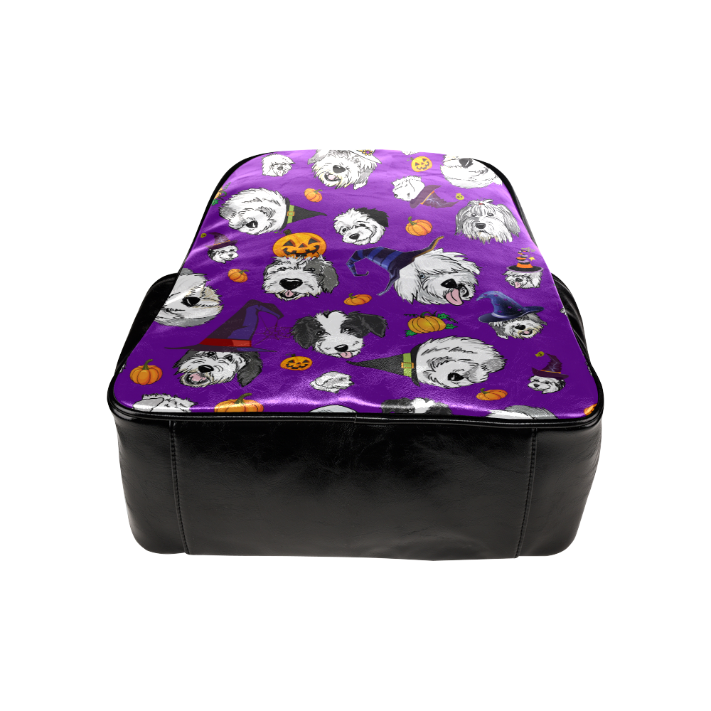 Halloween OES faces Purple Multi-Pockets Backpack (Model 1636)
