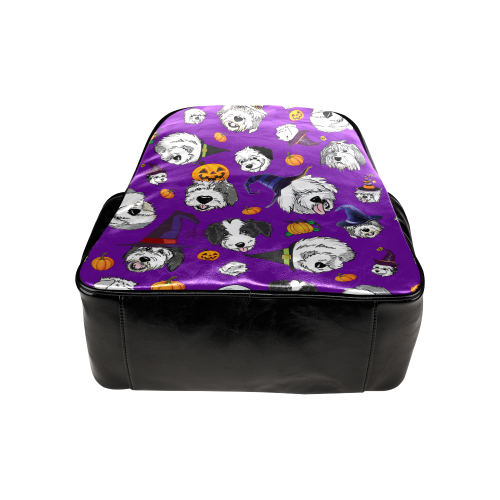 Halloween OES faces Purple Multi-Pockets Backpack (Model 1636)