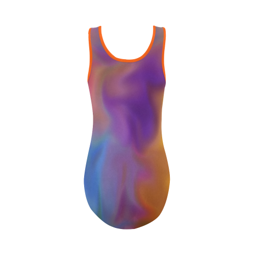 rainbow blobs Vest One Piece Swimsuit (Model S04)