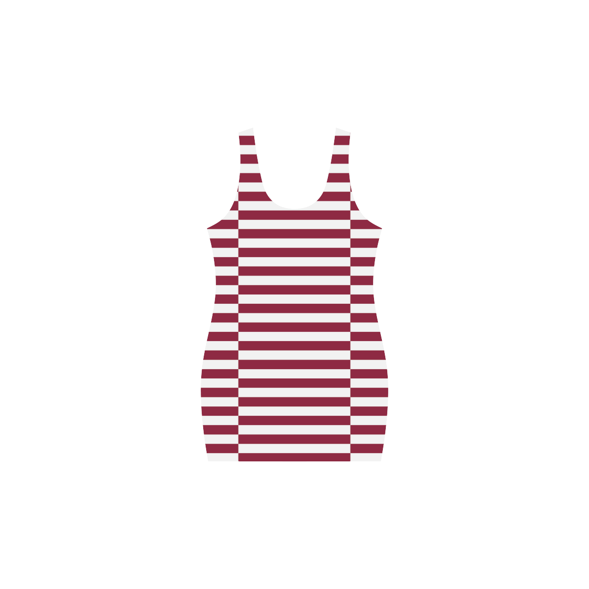 Stripes in Burgundy Medea Vest Dress (Model D06)