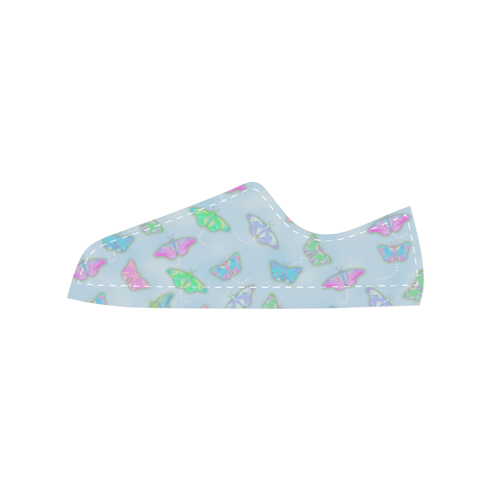 Pastel Color Butterfly Pattern by ArtformDesigns Women's Classic Canvas Shoes (Model 018)
