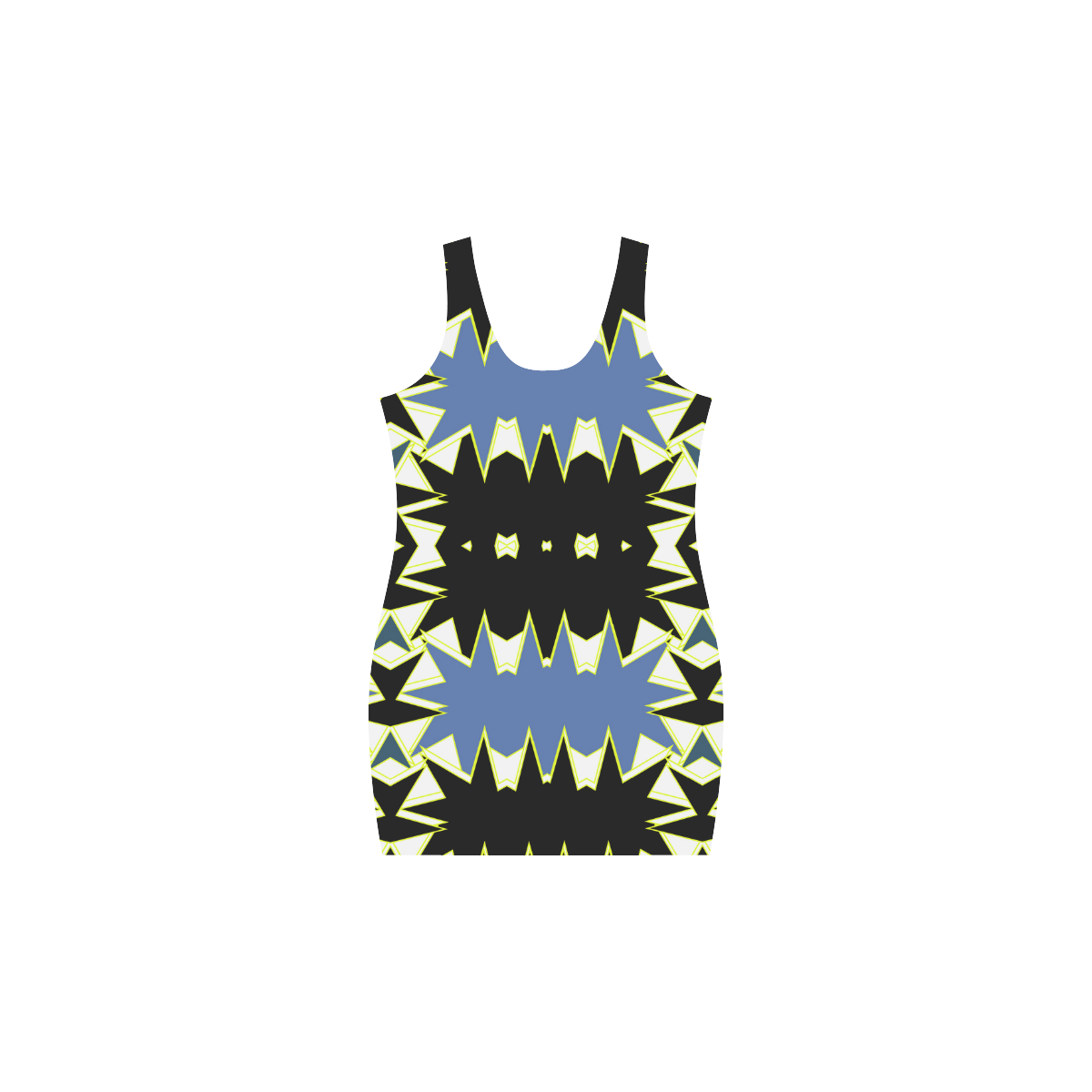 Black and blue Medea Vest Dress (Model D06)