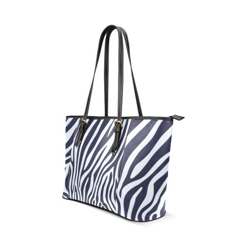 texture zebra Leather Tote Bag/Small (Model 1640)