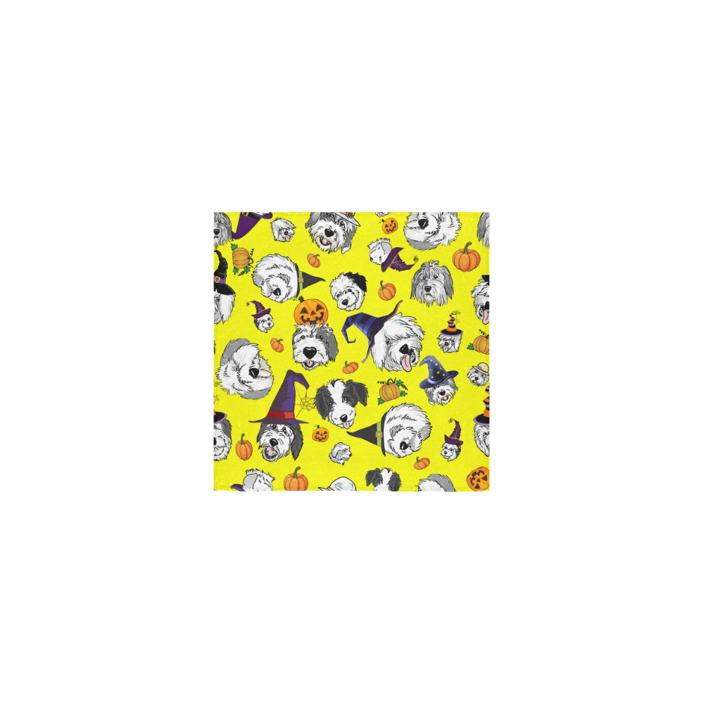 Halloween OES faces yellow Square Towel 13“x13”