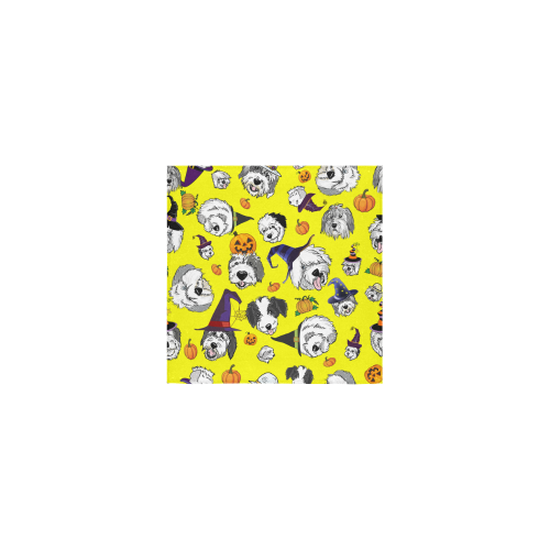 Halloween OES faces yellow Square Towel 13“x13”