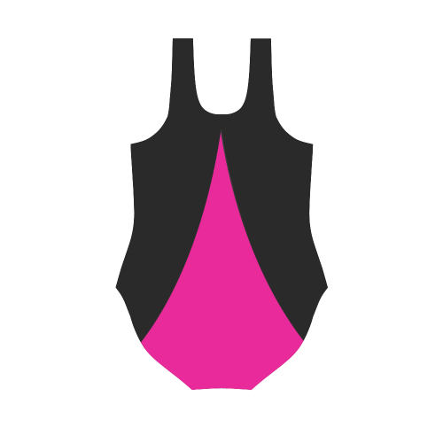 Pink Schwarz Vest One Piece Swimsuit (Model S04)