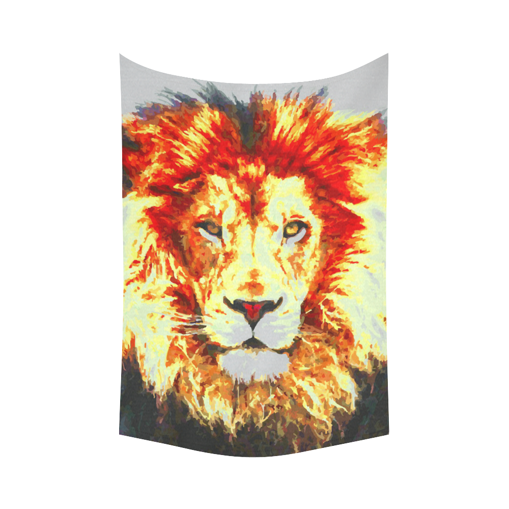 Lion Colorful Big Cat Nature Art Cotton Linen Wall Tapestry 60"x 90"