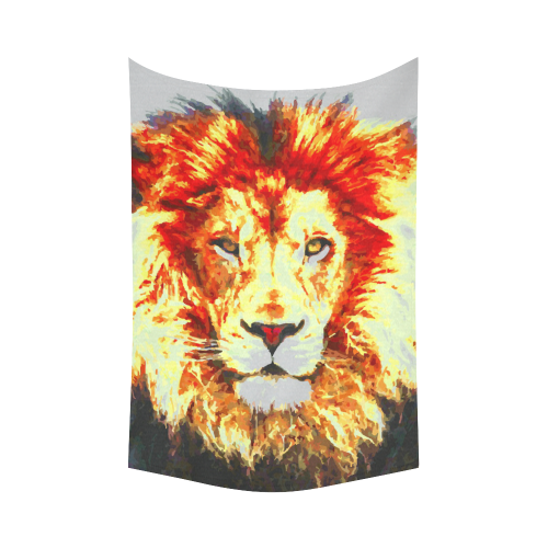 Lion Colorful Big Cat Nature Art Cotton Linen Wall Tapestry 60"x 90"