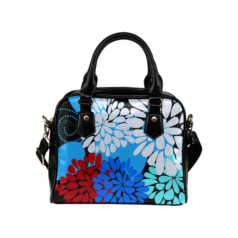 Cute Cool Abstract Winter Flowers Shoulder Handbag (Model 1634)