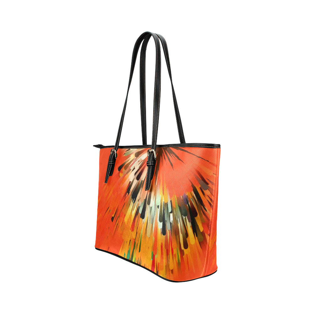 Orange Dream by Artdream Leather Tote Bag/Small (Model 1651)