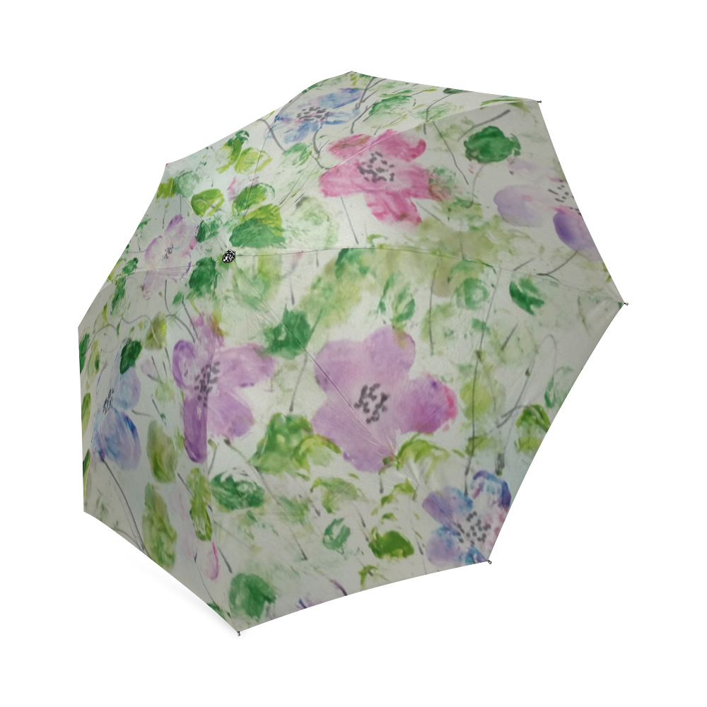 Pretty Painted PPosies Floral by rokinronda Foldable Umbrella (Model U01)