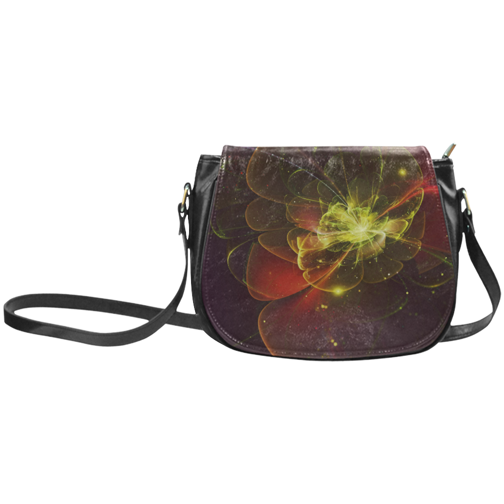 A  wonderful abstract fractal red yellow blossom Classic Saddle Bag/Small (Model 1648)