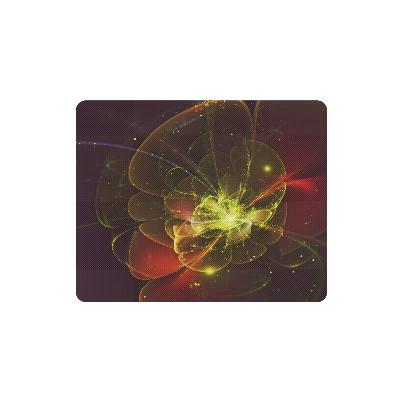 A  wonderful abstract fractal red yellow blossom Rectangle Mousepad