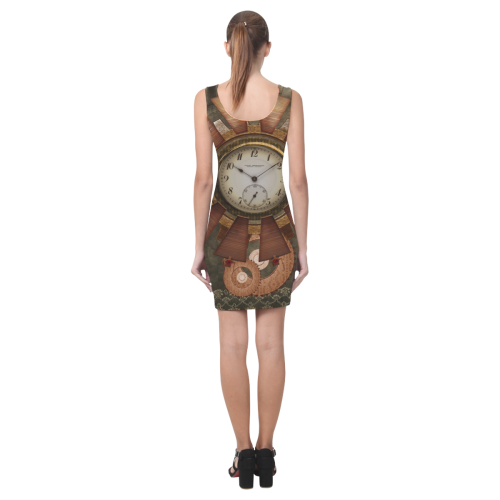 Steampunk, wonderful clocks in noble design Medea Vest Dress (Model D06)