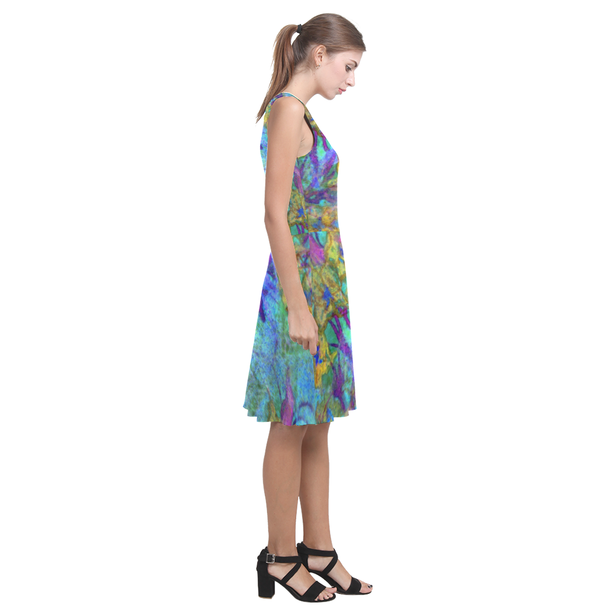 Blue Sky Floral by rokinronda Atalanta Casual Sundress(Model D04)