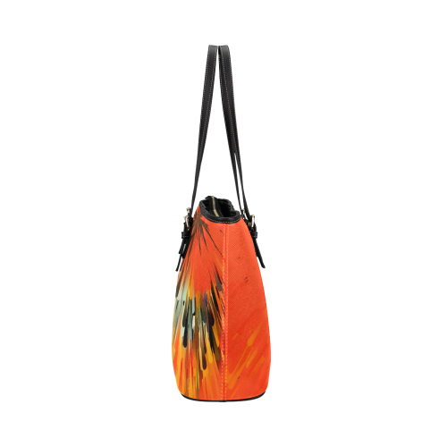 Orange Dream by Artdream Leather Tote Bag/Large (Model 1651)