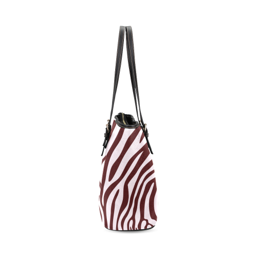 Zebra Print Leather Tote Bag/Small (Model 1640)