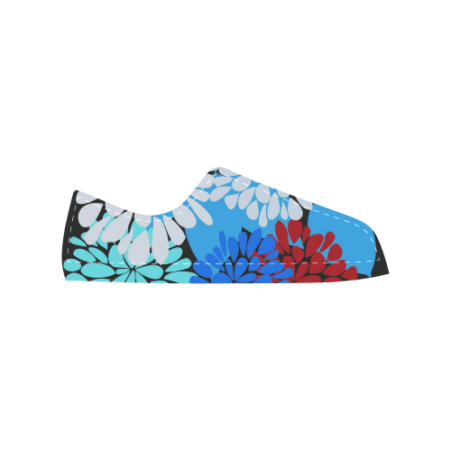 Cute Cool Abstract Winter Flowers Women's Classic Canvas Shoes (Model 018)