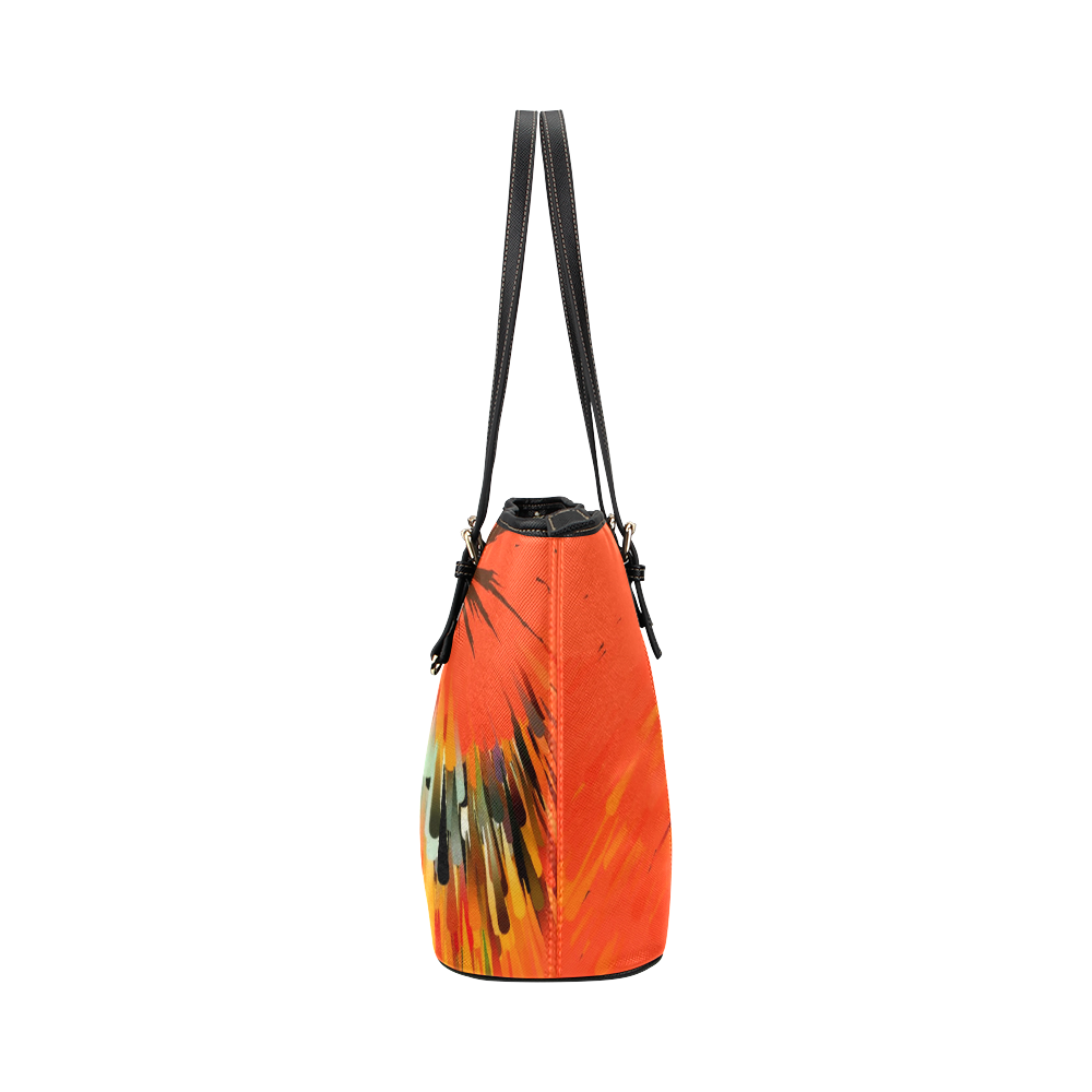 Orange Dream by Artdream Leather Tote Bag/Large (Model 1651)