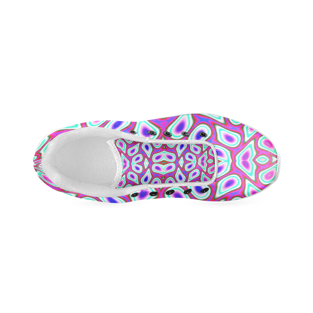 FRACTAL: The Fuchsia Blues Abstract Women’s Running Shoes (Model 020)